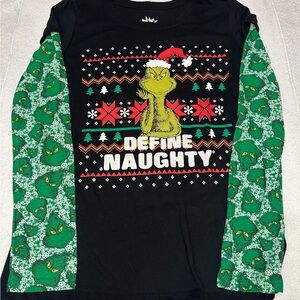 Grinch Long Sleeve Tee - Black & Green - XL